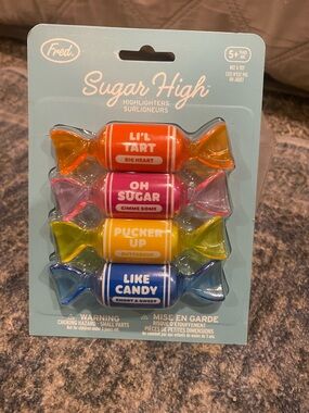 Fred Sugar High Candy-Shaped Highlighters — Orange, Pink, Yellow, Blue